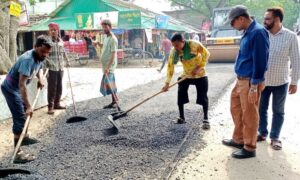 নন্দীগ্রামে সড়কের উন্নয়নে দুর্ভোগের অবসান