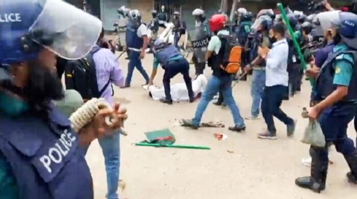 বিএনপি-পুলিশ দফায় দফায় সংঘর্ষ: আমান ও গয়েশ্বরসহ আটক অনেক