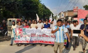 জয়পুহাটে বিএনপি-জামাতের সন্ত্রাসী হামলা: ছাত্রলীগের বিক্ষোভ