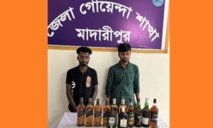 মাদারীপুরে বিদেশী মদসহ দুজন গ্রেফতার