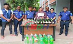 ফরিদপুরে ৫০ লিটার মদসহ নারী আটক