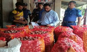 ফরিদপুরে পেঁয়াজের হাটে ভোক্তা অধিদপ্তরের অভিযান, ৪ আড়তকে জরিমানা