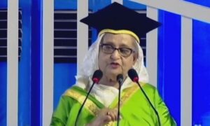 জাতির পিতার আদর্শ নিয়ে পথ চলায় আজকে বাংলাদেশ অনেক এগিয়ে গেছে: প্রধানমন্ত্রী