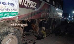 মধুখালীতে নিয়ন্ত্রণ হারিয়ে পূর্বাশা পরিবহনের চালক নিহত