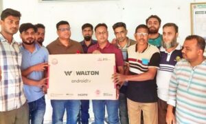 লোহাগড়ায় পুলিশ তদন্ত কেন্দ্রে স্মার্ট টেলিভিশন প্রদান