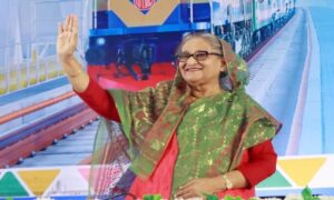 প্রধানমন্ত্রী পদ্মা সেতু রেল সংযোগ প্রকল্প উদ্বোধনী মঞ্চে