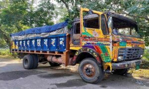 সিরাজগঞ্জে বঙ্গবন্ধু সেতু পশ্চিম মহাসড়কে ট্রাকে আগুন