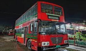 রাজধানীতে বিআরটিসির বাসে আগুন