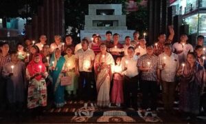 গাজায় ইসরায়েলের বর্বর হামলার প্রতিবাদে কুমিল্লায় প্রদীপ প্রজ্জ্বলন