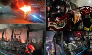 হরতাল-অবরোধে এক মাসে ১৩২ বাসসহ ২১২ গাড়িতে আগুন