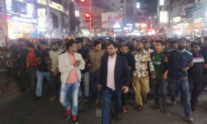 তফশিল ঘোষণার পর রংপুর নগরীতে আনন্দ মিছিল করেছেন আওয়ামীলীগ