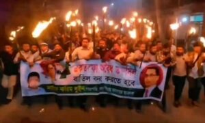 ময়মনসিংহে আ’লীগ-বিএনপির পাল্টাপাল্টি মিছিল