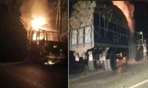 দিনাজপুরে চলন্ত ট্রাকে পেট্রোল বোমা নিক্ষেপ, চালক দগ্ধ