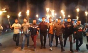 অবরোধের সমর্থনে জয়পুরহাটে মশাল মিছিল